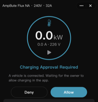 MiniApp charging approval request with Allow and Deny controls